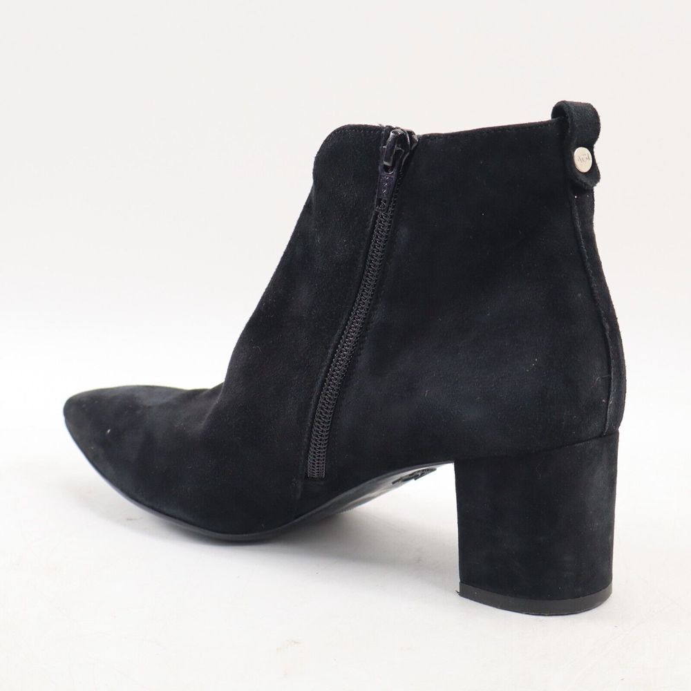 🔥AGL Notch Block Heel Leather Bootie, Black Suede 7.5US/37.5EU MSRP$550🔥 - Picture 4 of 10